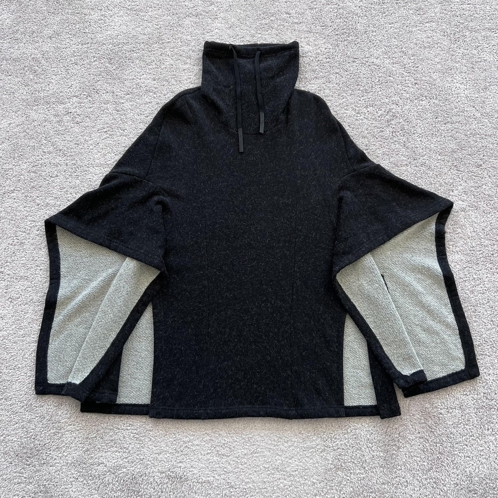 Lost & Found‎ Ria Dunn Turtleneck Poncho Alpaca Sweater Womens XS Black